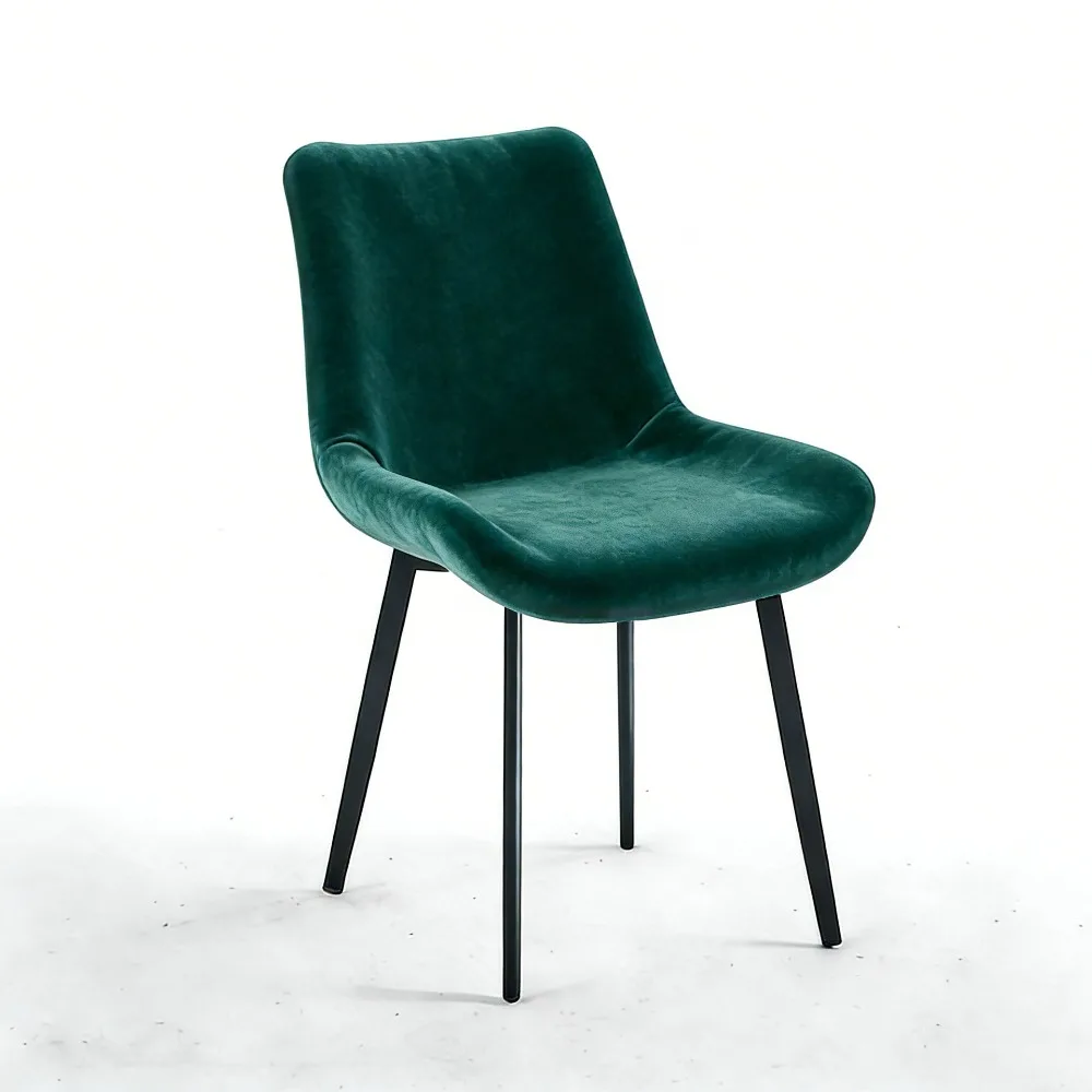 Velvet Dining Room Chair Covers Elastic Full Coverage Short Back Cover Curved Back Dust-proof Stretch Slipcovers Wedding Banquet