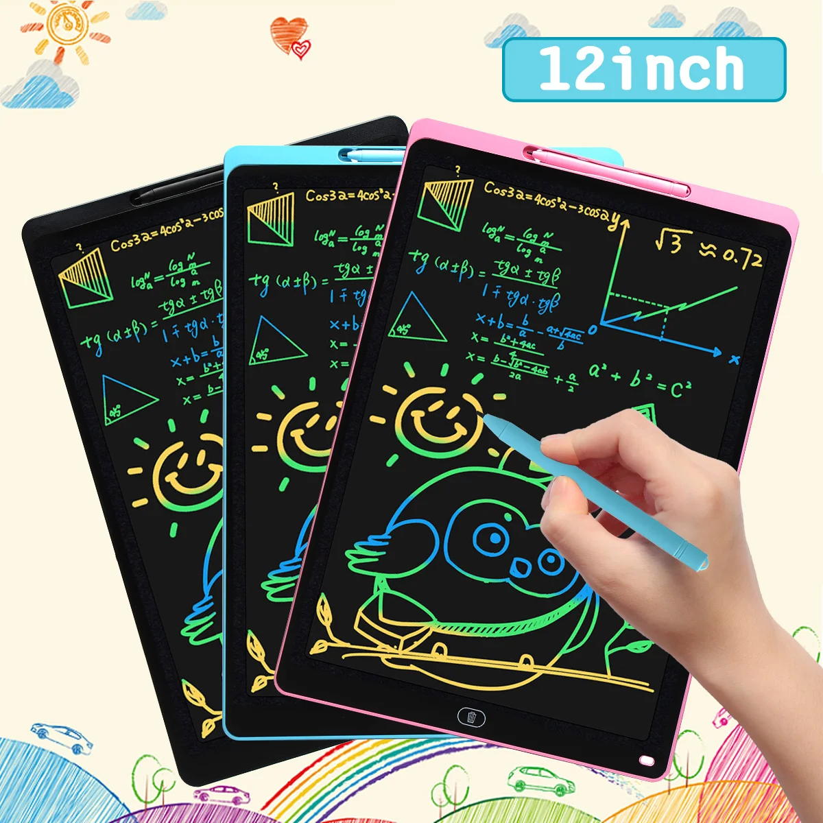 8.5/10/12/16Inch LCD Drawing Board Writing Tablet Digit Magic Blackboard Art Painting Tool Kids Toys Brain Game Child Best Gift