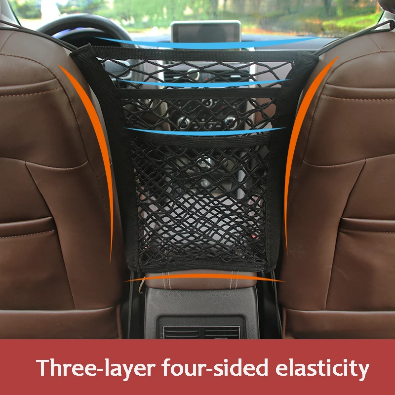 Auto Lagerung Net Tasche Zwischen Sitze Auto Teiler Pet Barriere Dehnbare Elastische Mesh Tasche Organizer Auto Zubehör