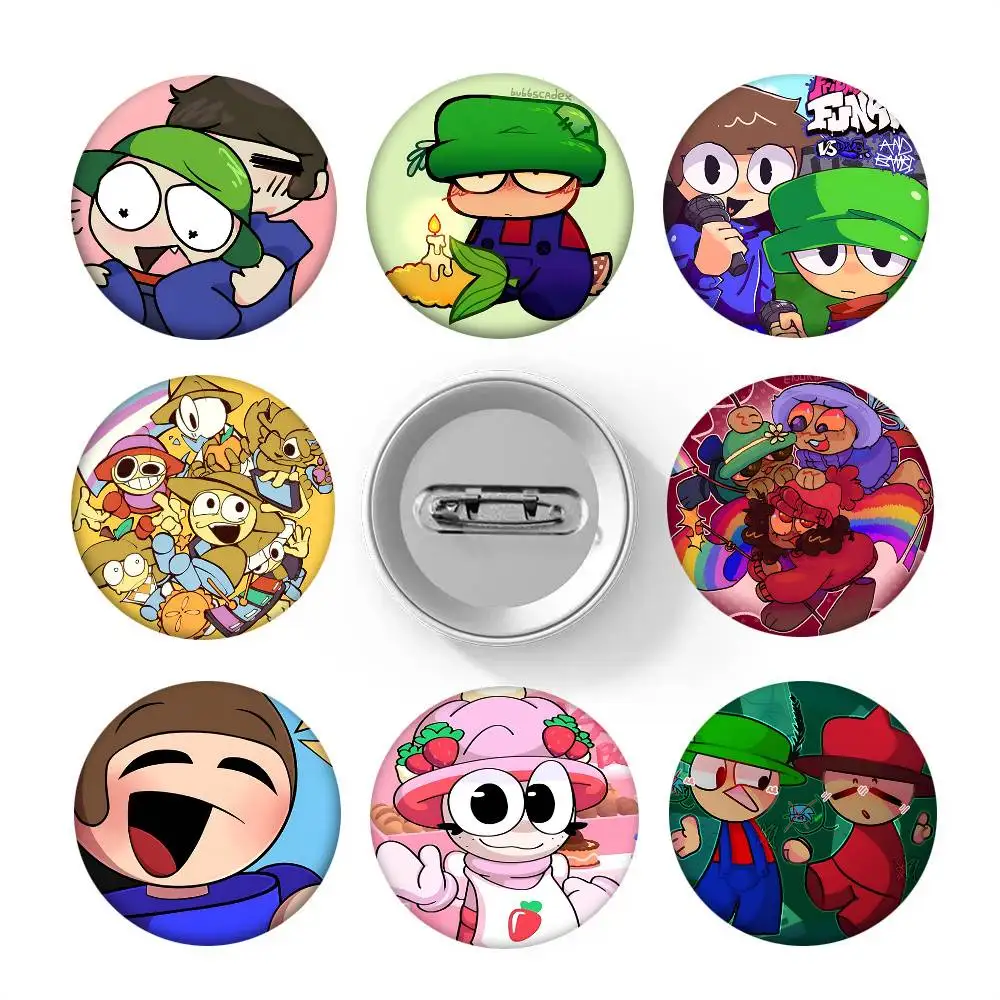 1pc D-Dave And A-Bambi Cute Cartoon Style Badge Brooches On Backpack Decoration Round Enamel Pins For Accessorys