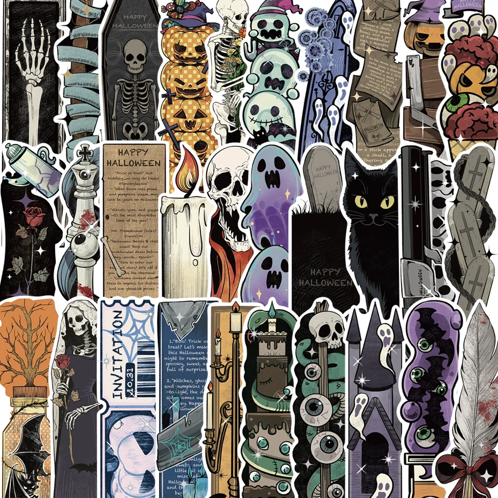 30 Stück Halloween-Kürbis-Geist-Lesezeichen, Leseseiten, Bücher, beschriftet, für Studenten, Schreibwaren, DIY, ästhetische Lesezeichen