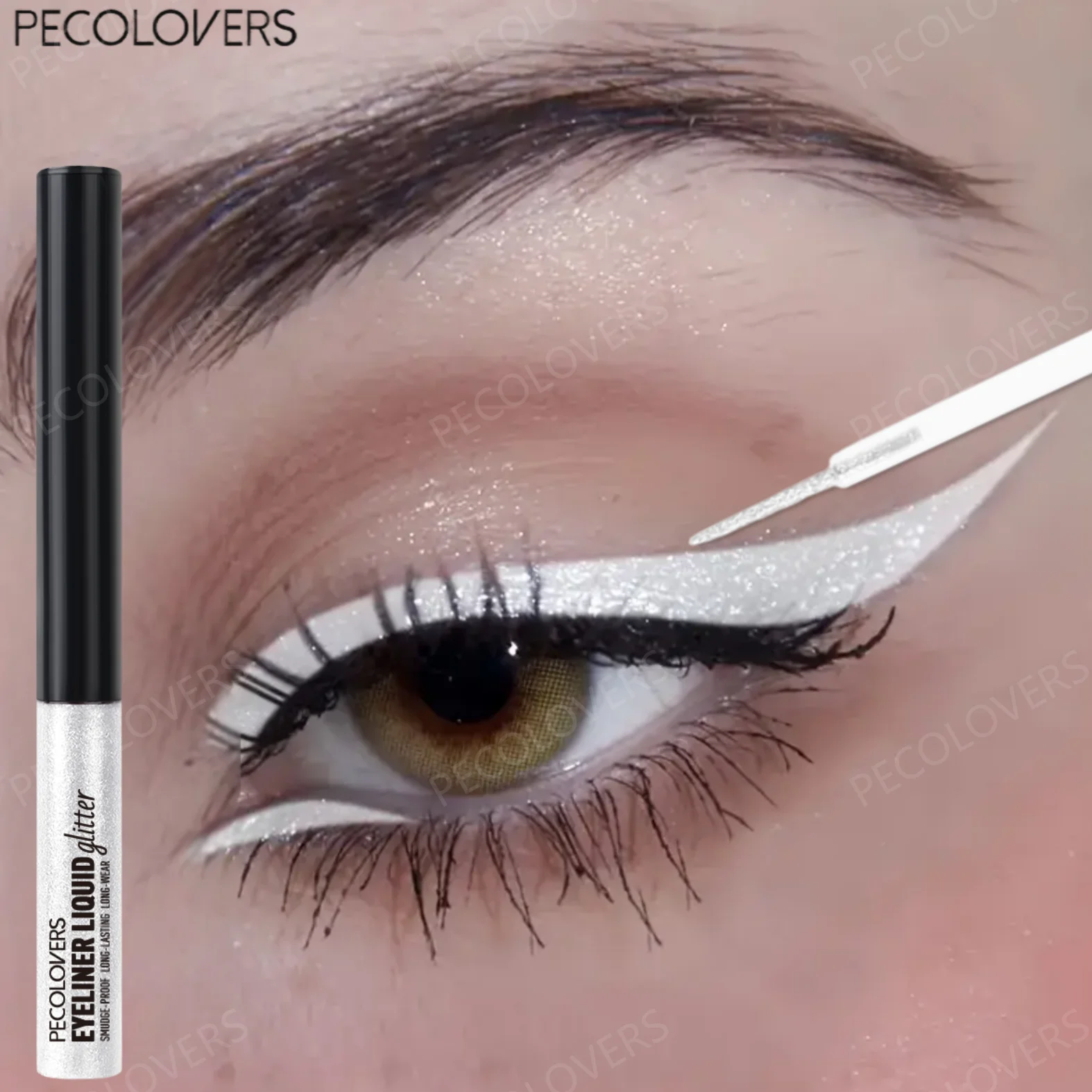 محدد عيون سائل باللؤلؤ والماس، ظل عيون، مكياج يومي، لمسة نهائية لامعة، مكياج مقاوم للماء