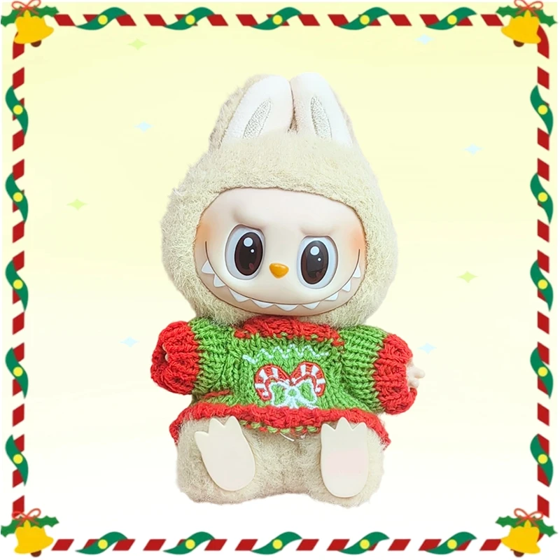 

Doll Clothes For 15-17CM Labubu Clothing Merry Christmas Hat Scarf Elk Snowman Set Mini Plush Doll Accessory New Year Dress Gift
