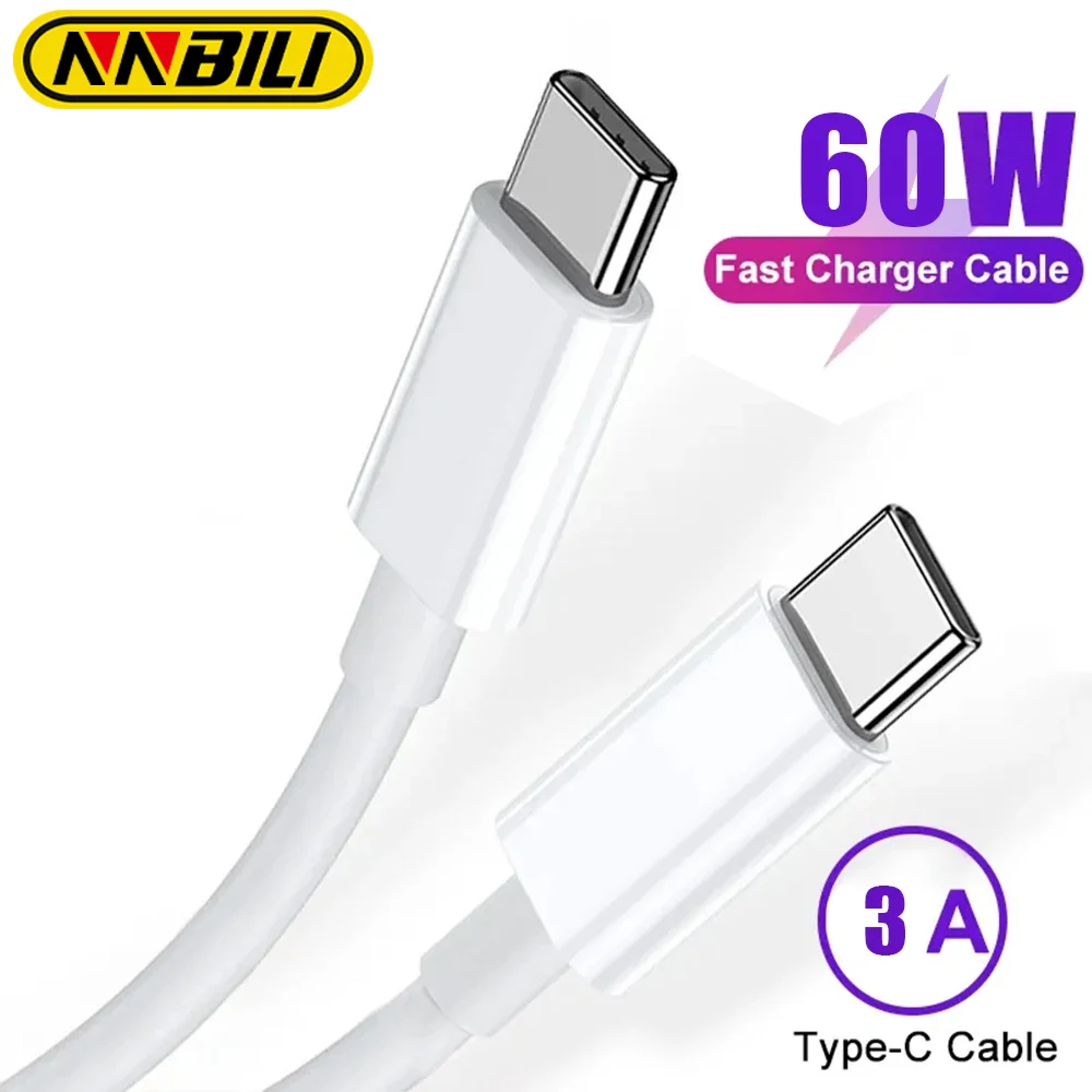 NNBILI　PD 60W USB C to USB Type C Cable Fast Charge Data Cable For Huawei,Samsung,Xiaomi,Macbook iPad Data Line Type C－Type C