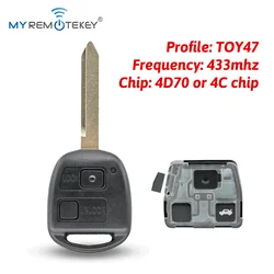 MYREMOTEKEY Car Remote Key Fob Control 736716-A TOY47 Blade PN 89071-0D030 for Toyota Avensis Yaris Auris 304/315/434 Mhz