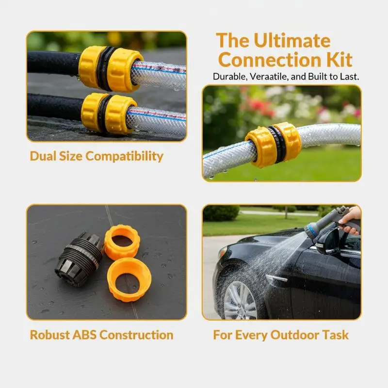 5Pcs Hose Quick Connect Kit Irrigation Repair Accessories Water Pipe Extension Connector Garden Drip Irrigation