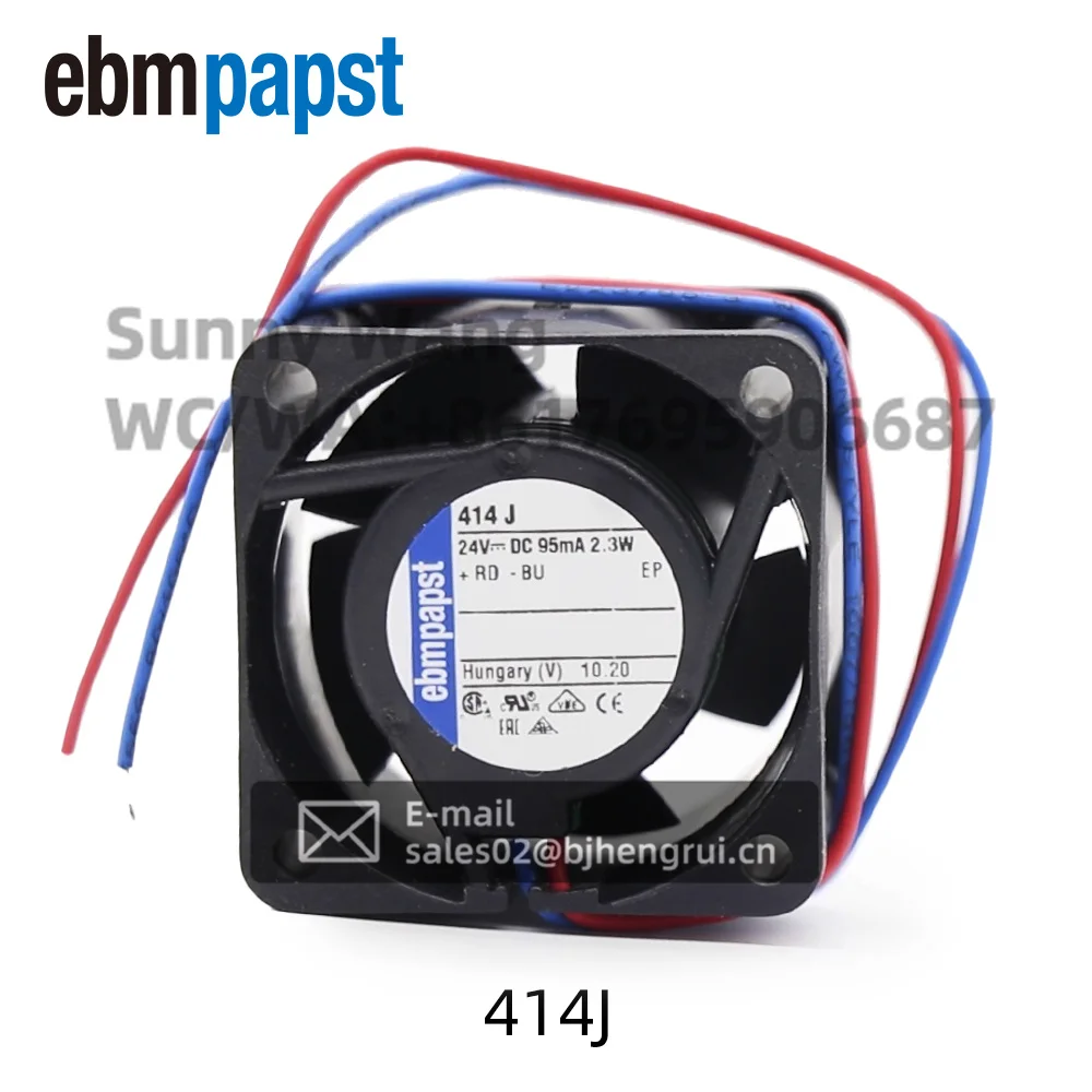 ebmpapst 414J 24V DC 40x40x25.4mm 11.4 CFM 0.1A Compact Cabinet Axial Cooling Fan for Frequency Converter