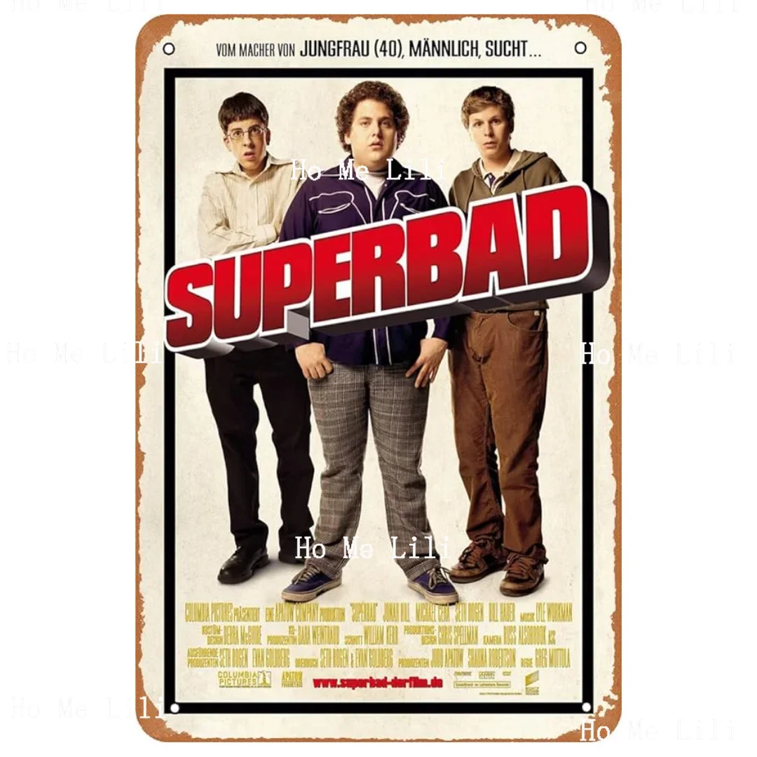 Superbad Movie Poster Retro Metal Sign For Cafe Bar Home Wall Decor