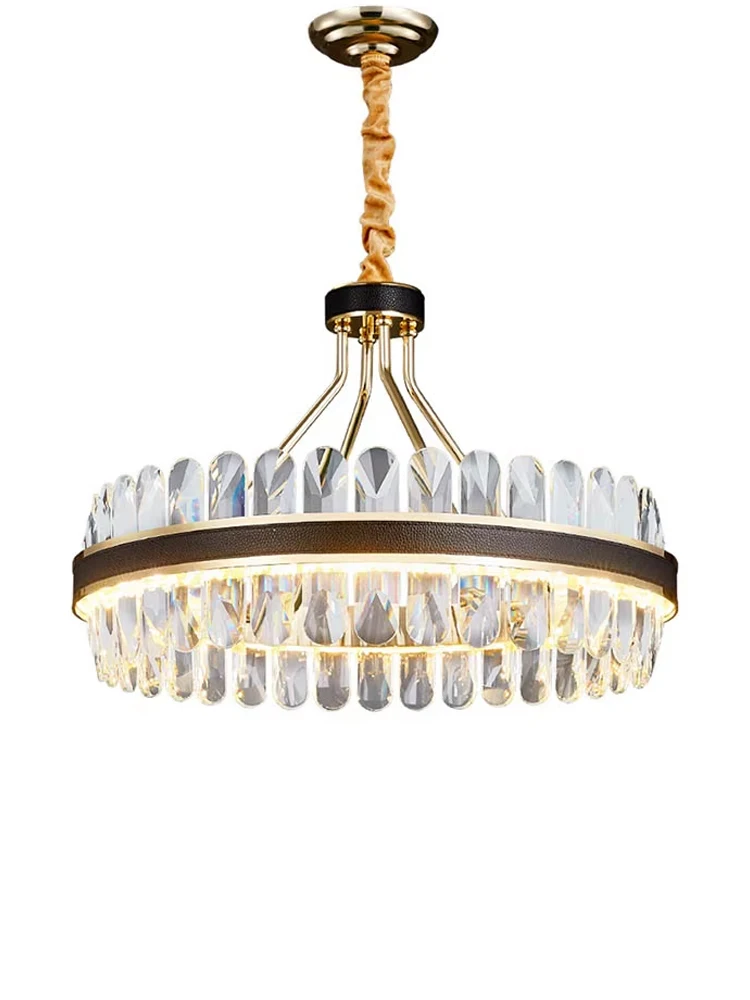 

Luxury Modern Home Decor Idea Crystal LED Light Ceiling Chandeliers Lustres Round Hanging Lamps for Living Room