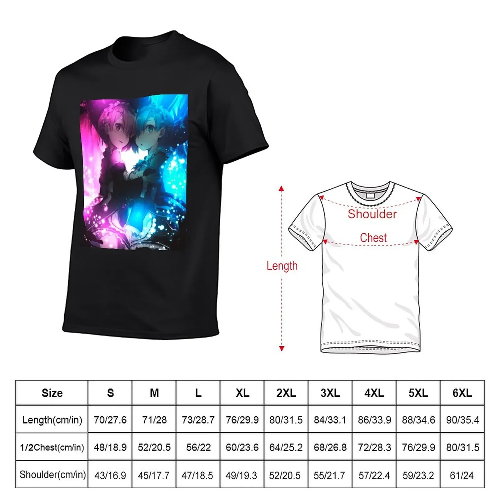 rem and ram (re zero) T-Shirt boys whites Aesthetic clothing quick-drying t shirt for men