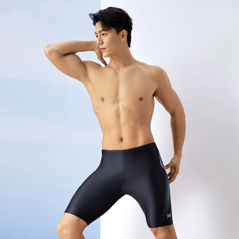 

361 Men Professional Waterproof Quick Dry Swim Trunks Competitive Beach Boxer Briefs Bathing Surfing Plus Size Short Pants