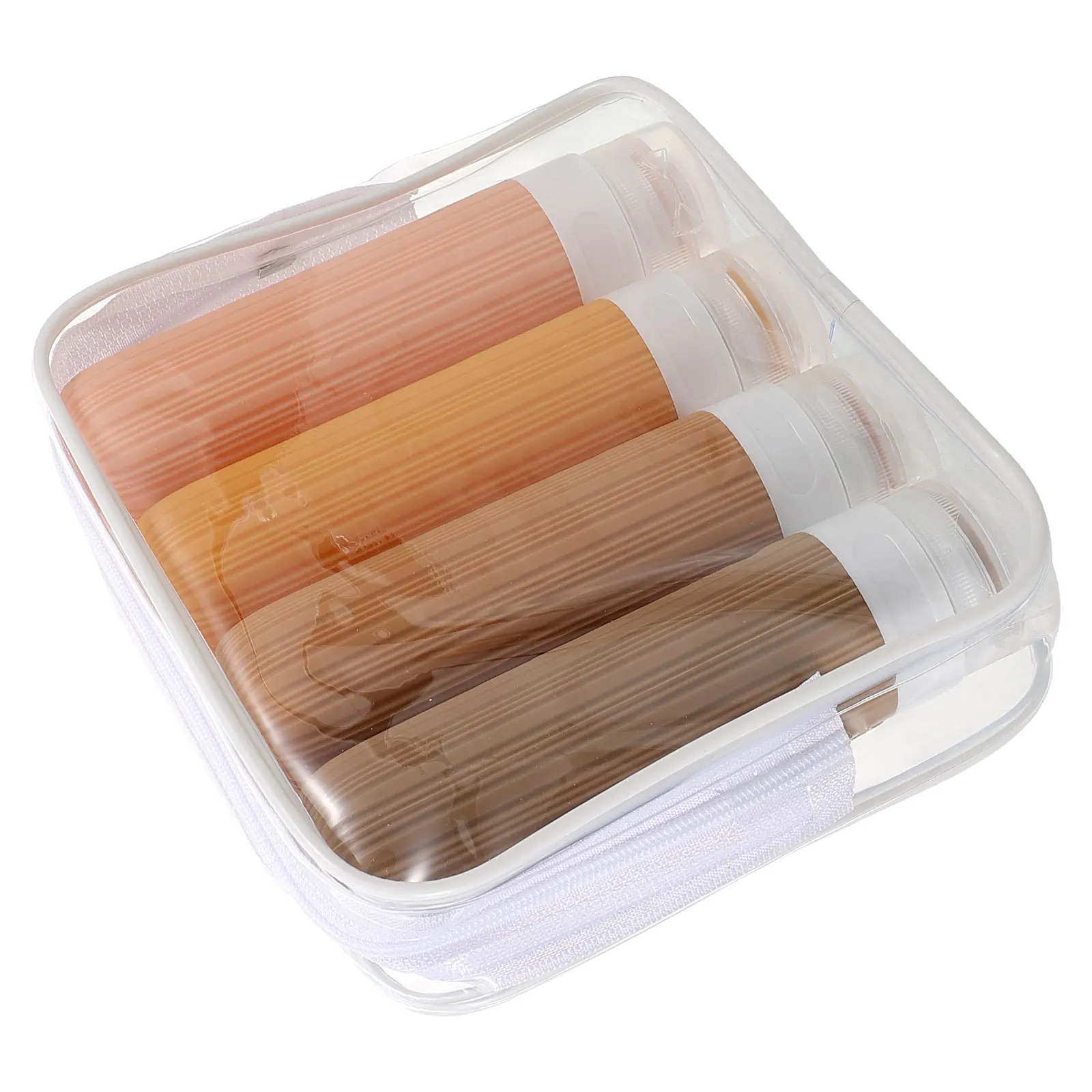 

4pcs 90ml Travel Bottles Silicone Containers Refillable Squeezable Shampoo Toiletries Lotion Bottles Airport Outdoor