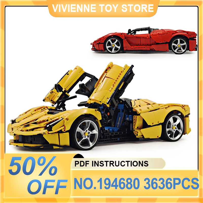 

MOC-194680 DIY Racing Supercar Model Building Blocks, Assemble Educational Bricks Toy, Ideal Birthday Gift for Kids