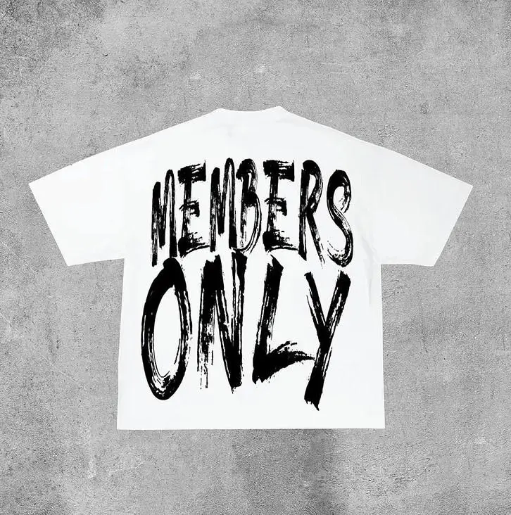 تي شيرت عتيق للأعضاء فقط على الوجهين، للرجال/النساء - طراز للجنسين، قطن 100%، ملابس رجالية، ملابس الشارع الشهير، تي شيرت برسومات #3