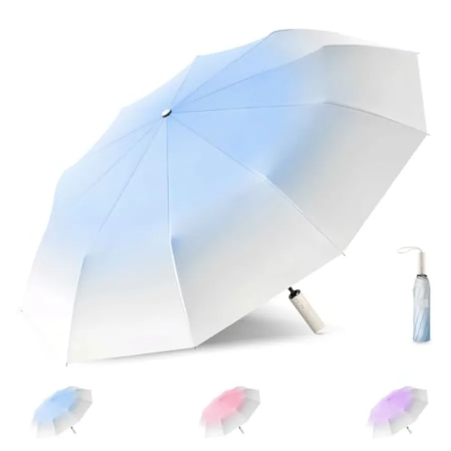 

Mini Travel Umbrella Purse with Case Compact, Lightweight, UV Umbrella UPF 50+ Sun Protection, Windproof Portable Parasol for W