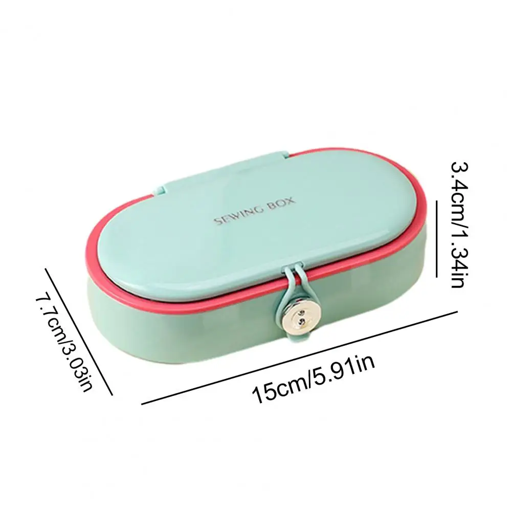 Portable Sewing Kit Plastic Sewing Box Magnetic Sewing Tools Box with Needles Threads Threader Scissors Thimble Tape Measure