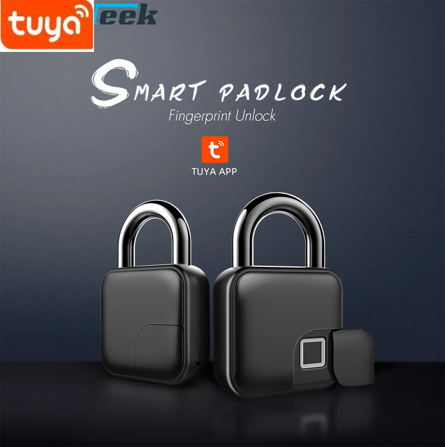 

Fingerprint Lock Tuya APP Smart Lock Warehouse Door Dorm Locker Bicycle Padlock Hidden Combination Anti-Theft Lock