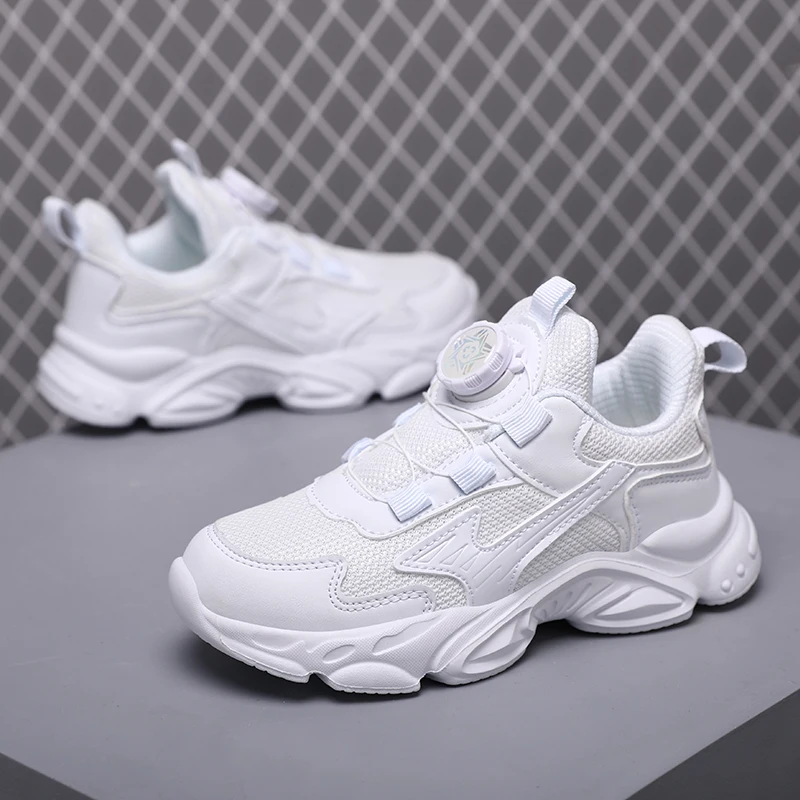 Children's Basketball  Sports Shoes Breathable Student White School Walking Shoes Anti-skid Boys Girls Casual Running Sneakers