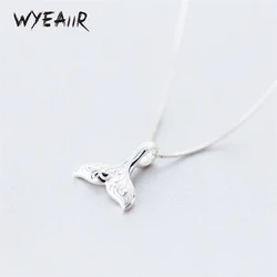 WYEAIIR 925 Sterling Silver Lovely Whale Fish Tail Mermaid Sweet Fine Jewelry Luxury Female Necklace