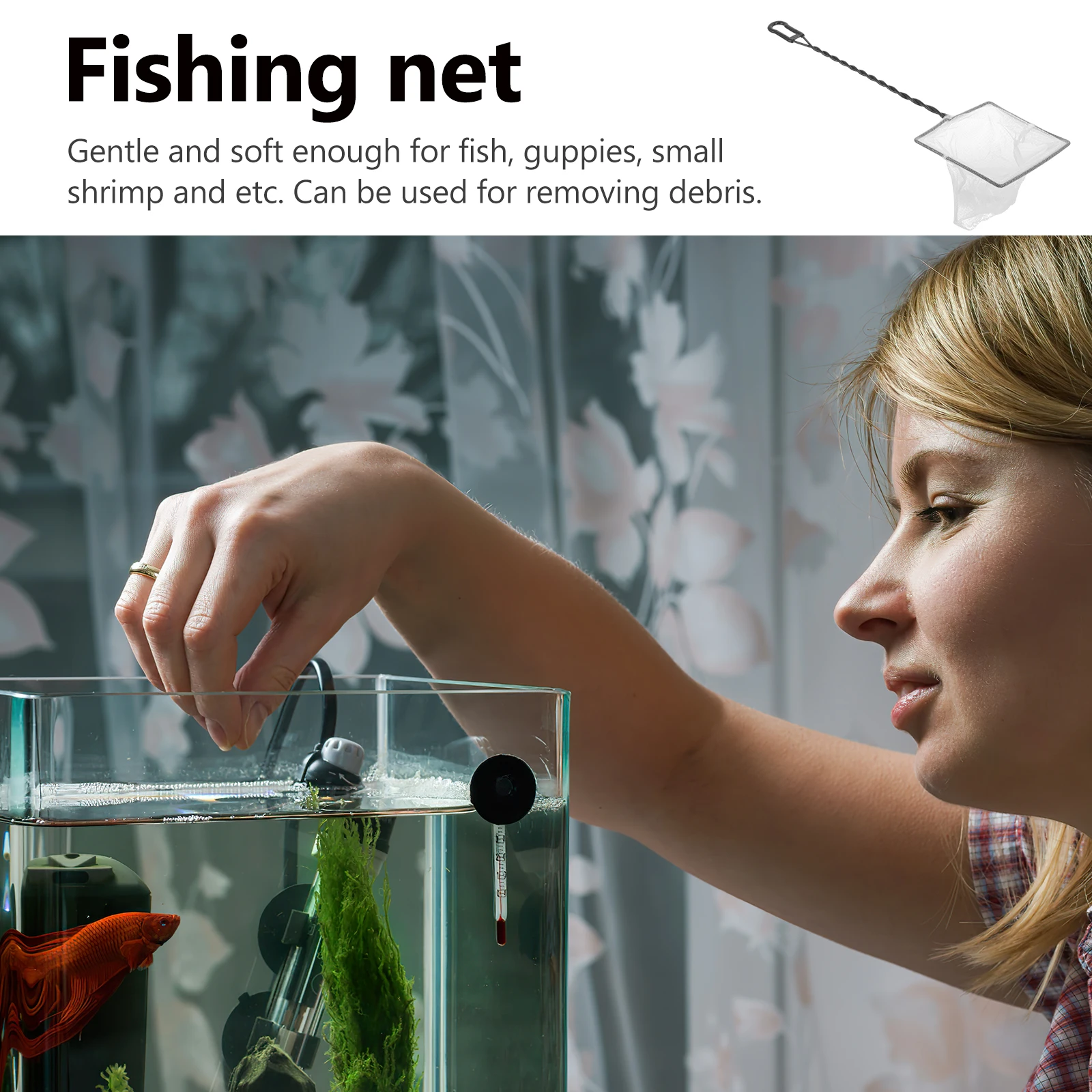

Portable Fish Net With Handle For Aquarium Fish Tank Shrimp Carp Guppies Outdoor Fishing Gear Impurities Removal Tool