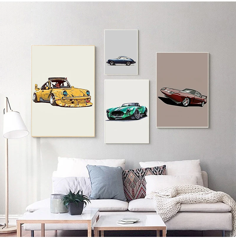 Cool Car Image Canvas Painting Wall Art Cartel De Coche Nordic Posters and Prints Poster Car Decorativas No Frame