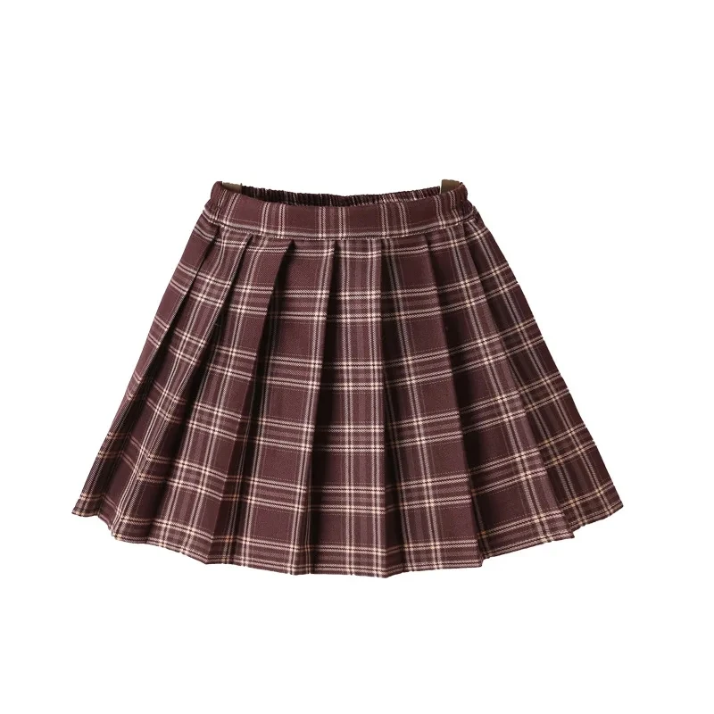 2025 Summer New High Waist School Girls Plaid Pleated Skirt College Style Suit JK Uniform Student Clothes Genuine Short Skirt