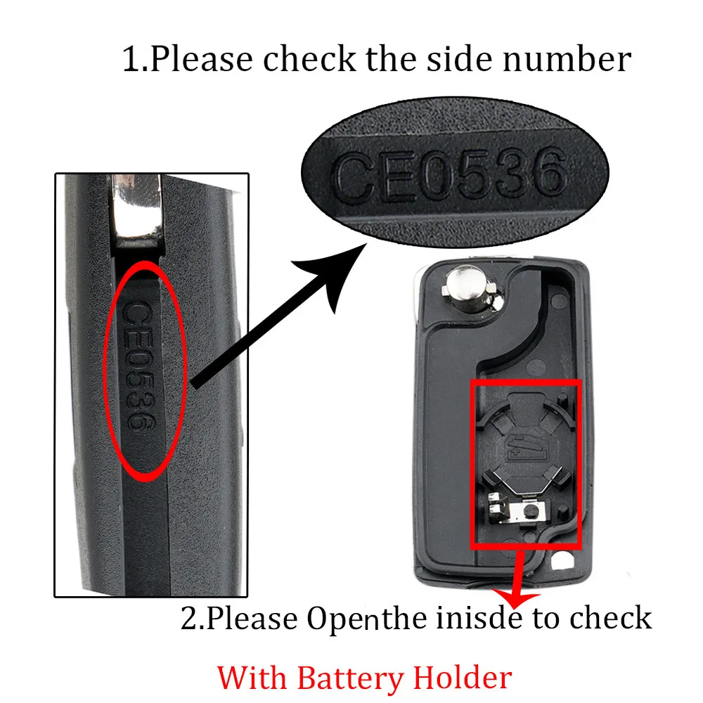 2/3 Button Car Key Remote Shell Cover Replacement Flip Folding Fob Case with HU83 Blade for Peugeot 107 207 307 307S 308 407 607