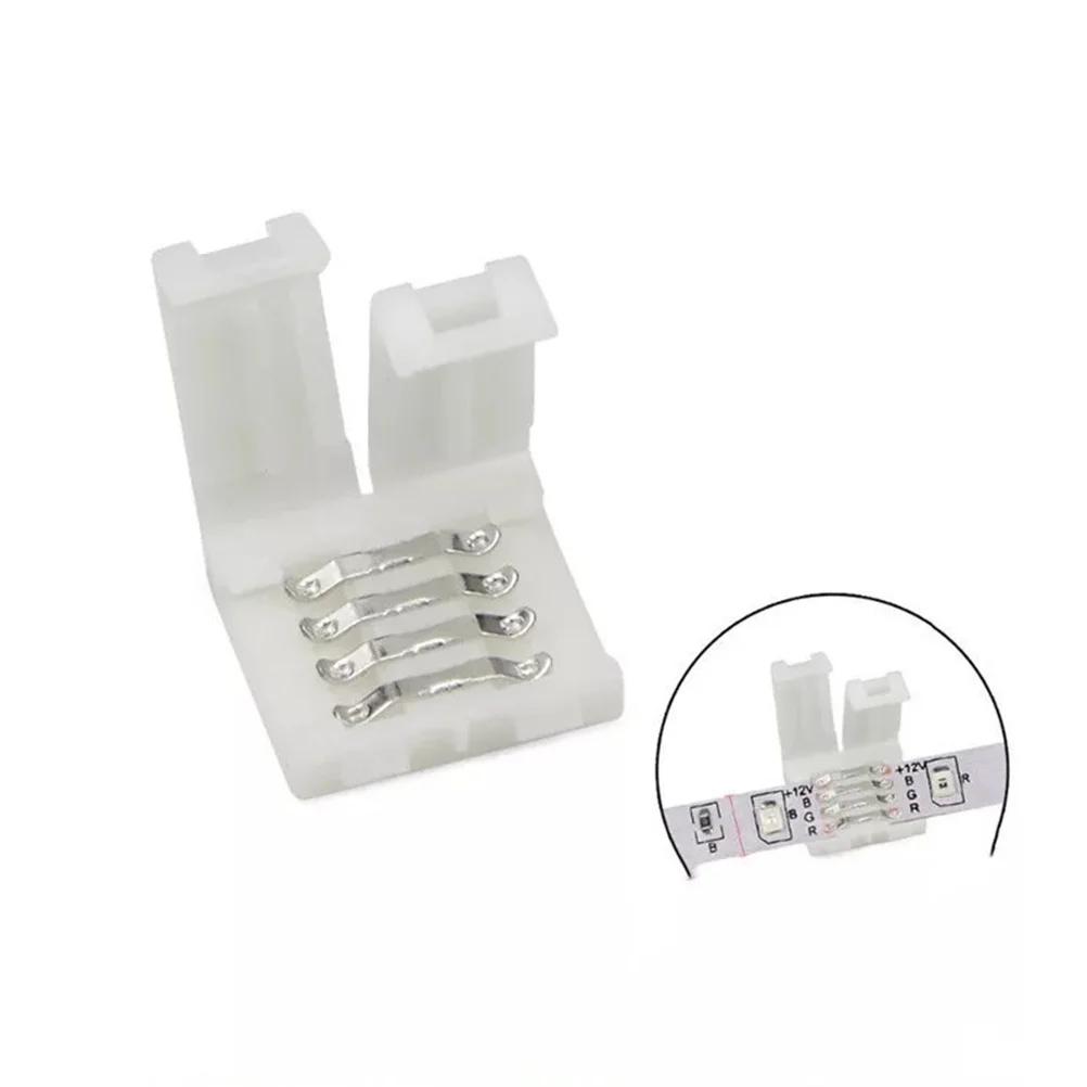 

20 шт., разъем для светодиодной ленты RGB, клеммный адаптер с пряжкой без пайки, набор быстрого разъема для светодиодной семицветной световой ленты, 10 л-образная форма