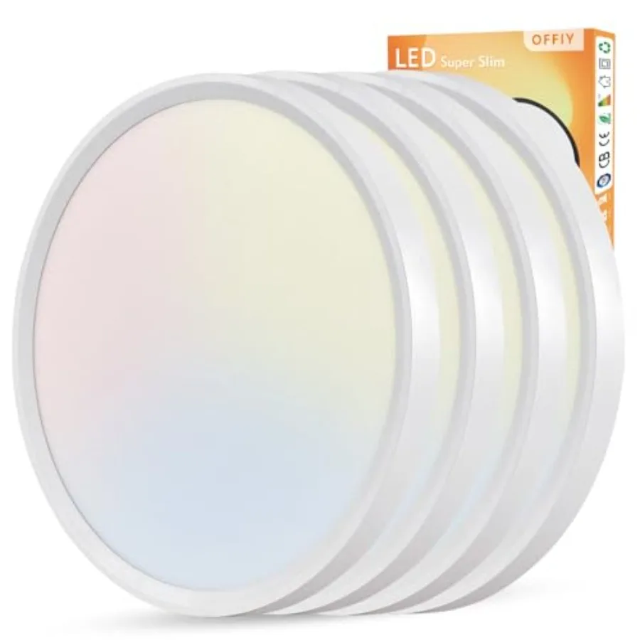 PK 15.8 Inch Led Ceiling Light Flush Mount 3W 380LM 3000K/000K/000K CCT Selectable Super Slim LED Ceiling Light Low Profile Rou