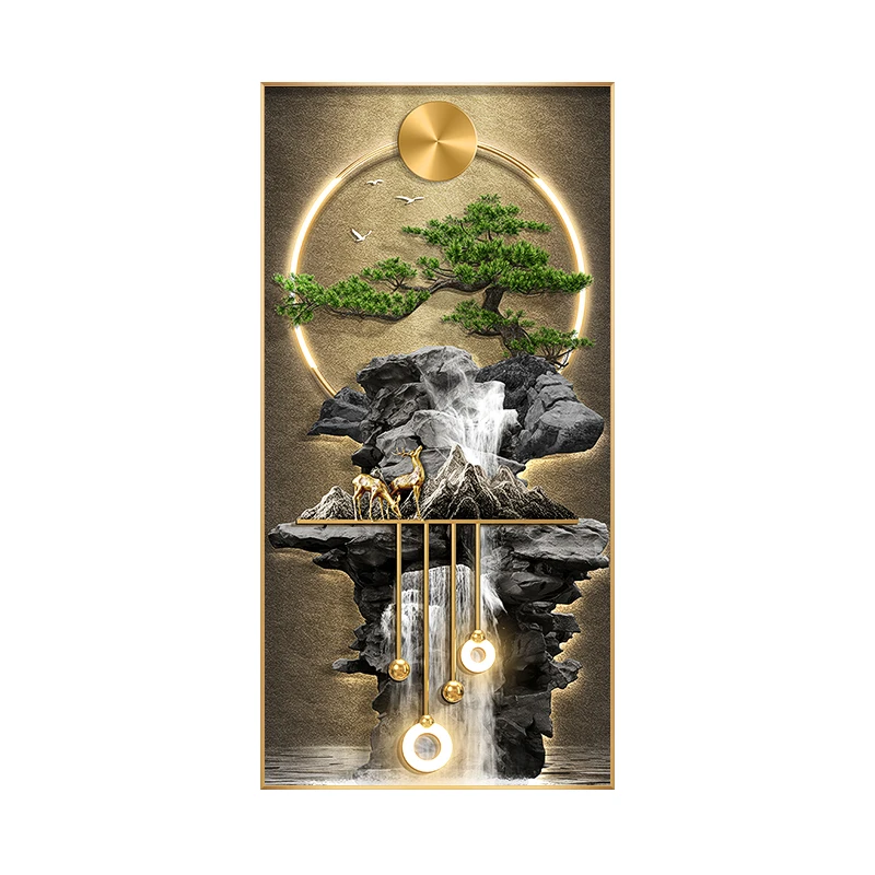 Modern LED Wall Lamp Crystal Porcelain  For Corridor Green Plant Indoor Living Room Home Decoration Hanging Painting Mural Light