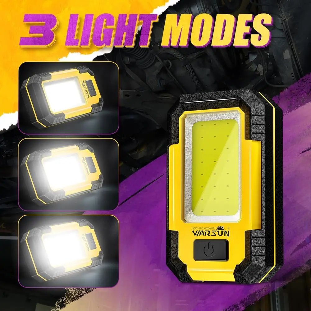 

WARSUN LED Work Light Y36 Rechargeable Magnetic Portable Mechanic Worklight Super Bright for Car Repairing, Camping