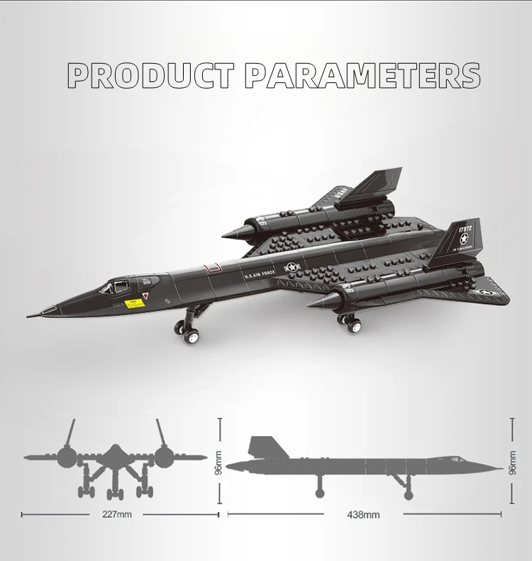 SR-71 blackbird eua força aérea reconhecimento avião modelo lutador montagem bloco de construção brinquedo crianças bloco brinquedos presente 183 pçs