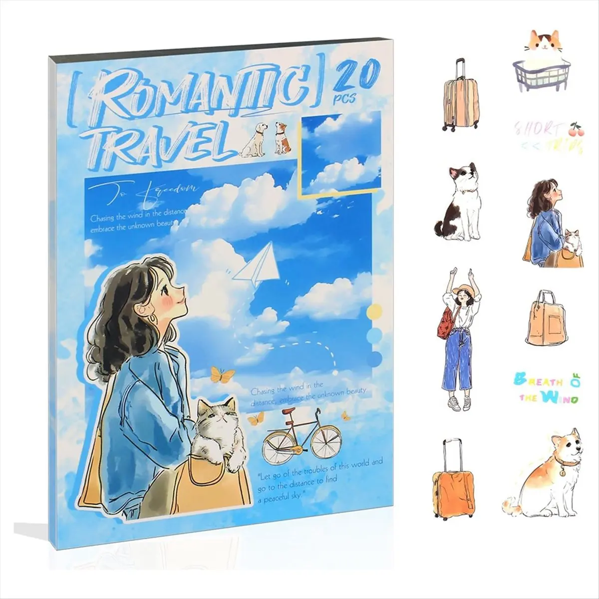 COFA Women Journal Sticker Book, PET People Stickers for Journaling, Scrapbooking, Junk Journal Supplies Romantic Travel