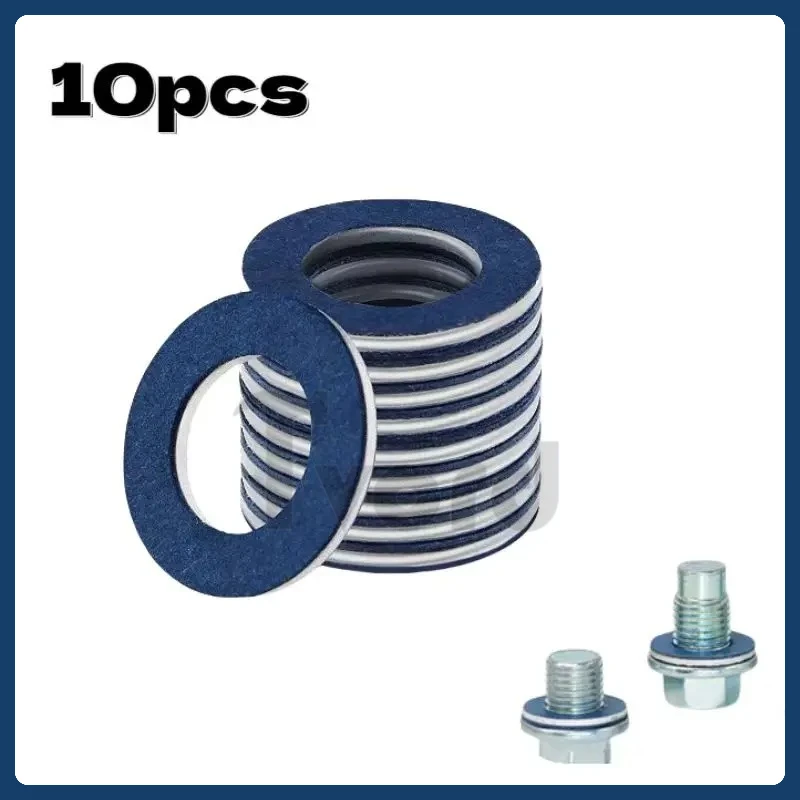 10Pcs Oil Drain Plug Gaskets Seal Washer Oil Pan Ring # 90430-12031 Oil Drain Plug Gaskets for Toyota Camry Corolla Auto Parts