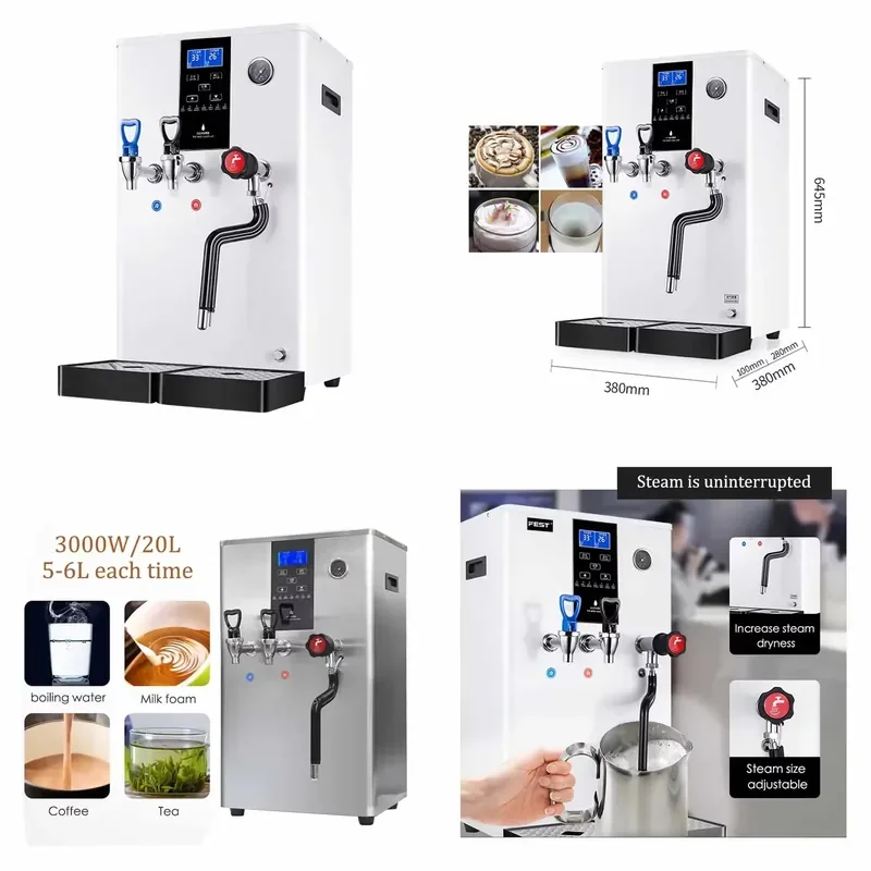 for XEOLEO Commercial Steamer Water Boiler Milk Frother Tea Coffee Maker Teapot for Bubble Tea Shop Equipment