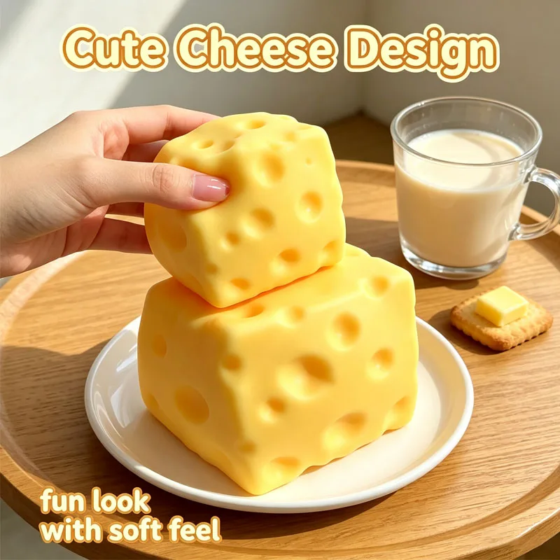 5CM Cheese Squeeze Toy Extra Large Size Cheese Squishy Fidget Toys Slow Rebound Shapeable Venting Ball for Adults Gifts 2026 New