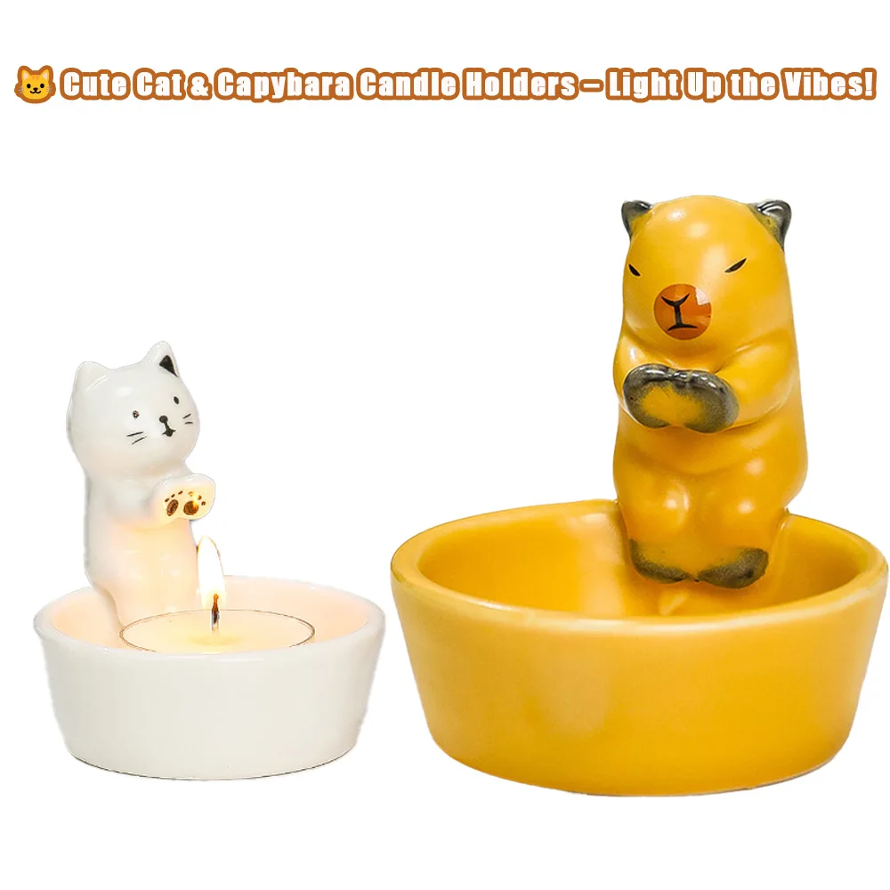 

Capybara Candle Holder Creative Aromatherapy Candle Holder Incense Tray Cat Candle Holder Festival Atmosphere Candle Holders