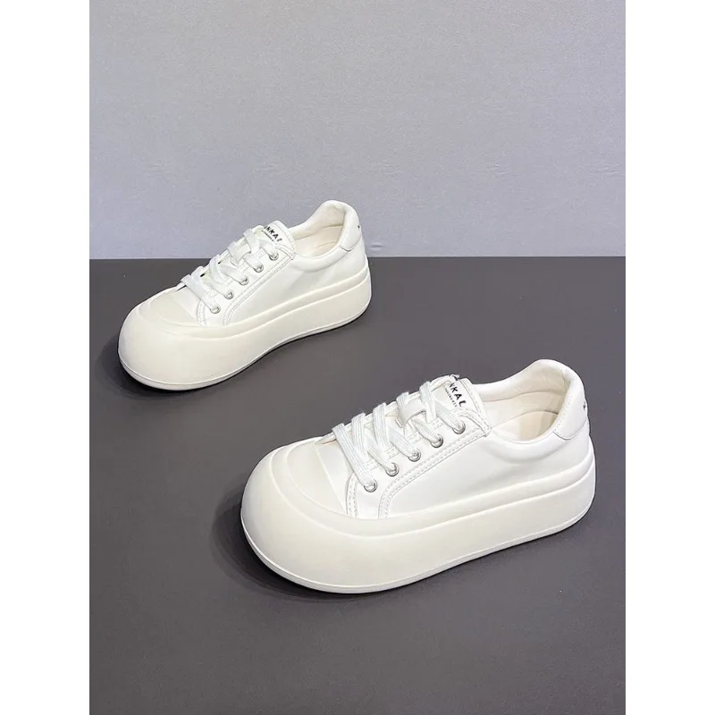 Women's Shoes New Fashion Luxury Breathable Non-slip Wear-resistant Outdoor Casual Lace-Up White Chunky Platform Sneakers
