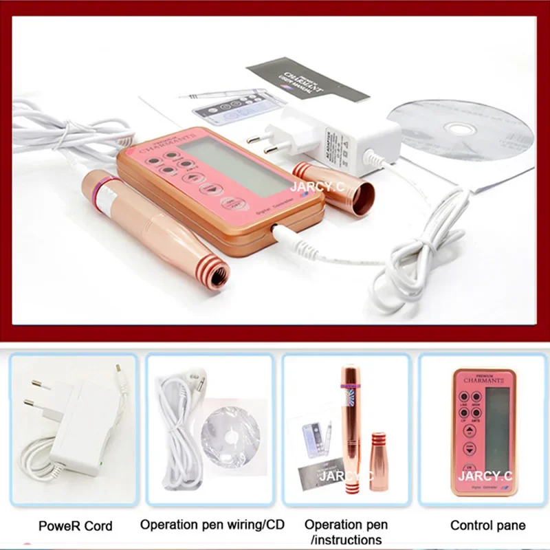 Charmant 2 PMU Permanent Makeup Tattoo Machine Kit for Eyebrow Tattoo Lip Eyeliner Microblading MTS Pen with Cartridges