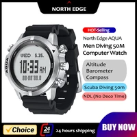NORTH EDGE Reloj inteligente para hombre Reloj de buceo profesional para computadora Buceo NDL (sin tiempo Deco) 50M Altímetro Barómetro Brújula Nuevo
