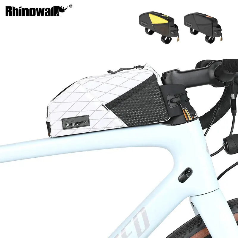 

Rhinowalk 1.2L Bicycle Top Tube Bag Water-Resistant For Gravel Bike Front Frame Bag Screw Or Strap Fixing Cycling Frame Pack