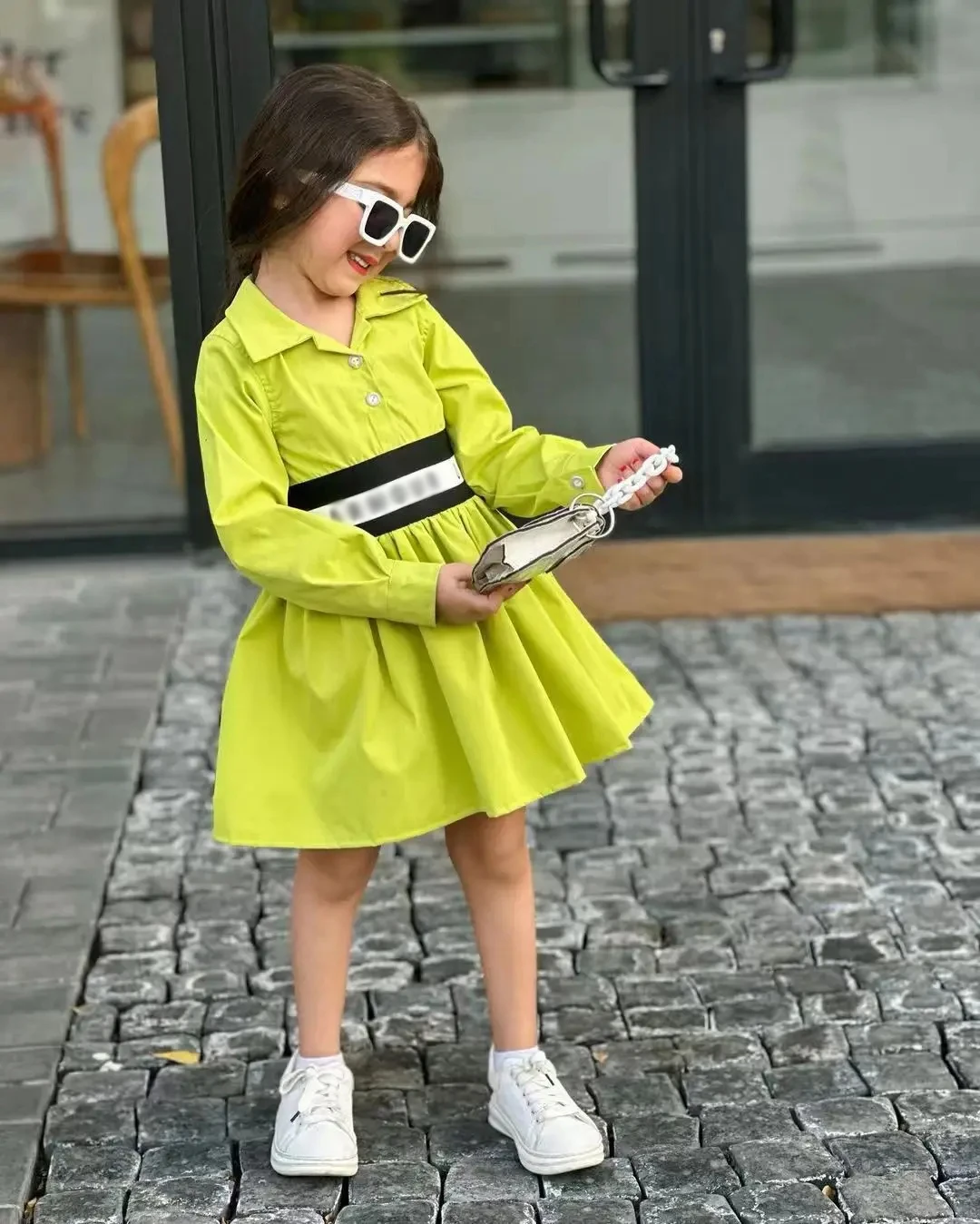 Chic Kids Girls Dress Casual Long Sleeve Dress Perfect Children Clothing For Spring/ Fall For 2 To 9 Years Old