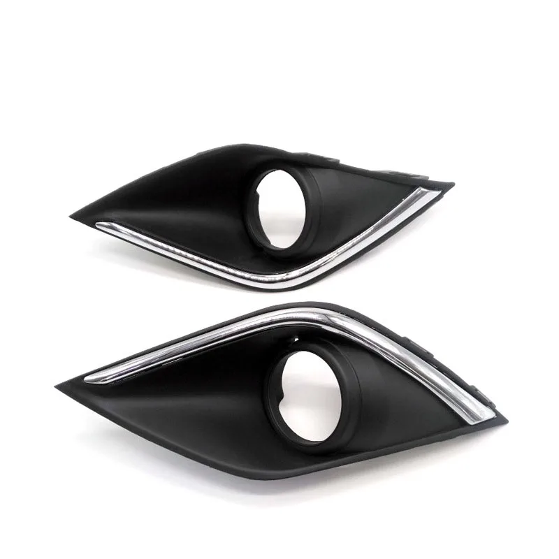 

2pcs For Mitsubishi Outlander 2016-2021 Front Bumper Fog Light Bezel Cover Shell Lamp Frame with Chrome Trim