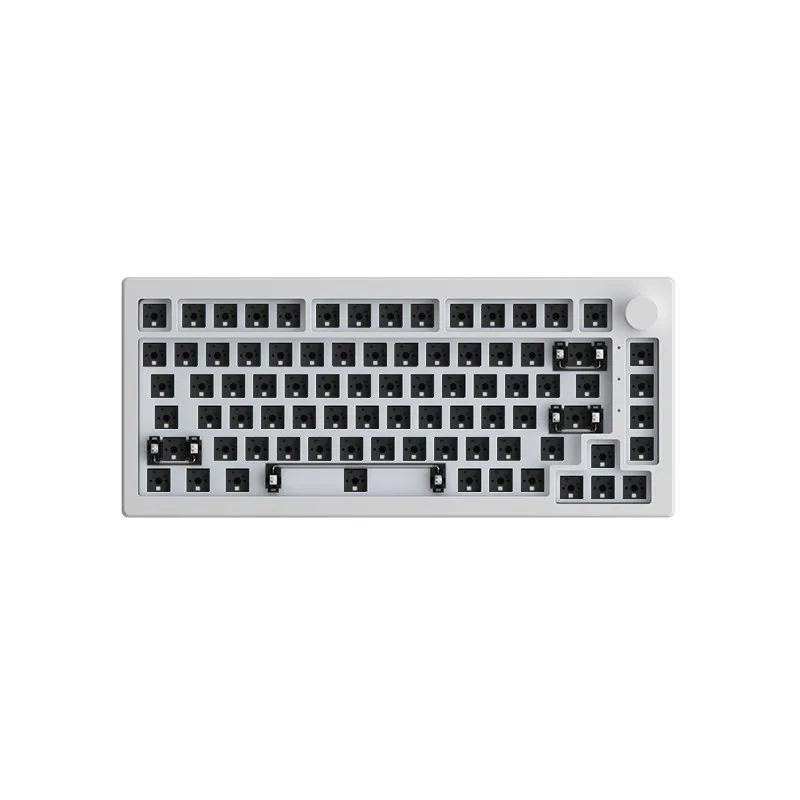 AKKO 5075S VIA Barebone DIY Kit with Knob RGB Backlit Side LED 75% Layout Wired 5-Pin Hotswap Mechanical Gaming Custom Keyboard