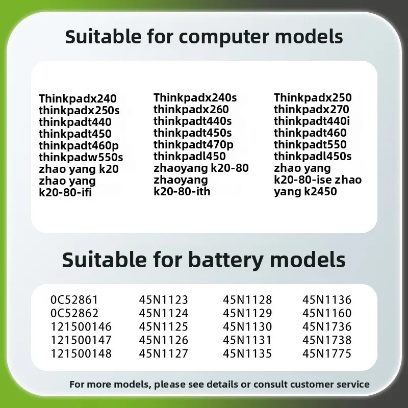 لينوفو ثينك باد X240/X250S/T440/T450/T460P/W550S/X260/T440S /T450S/T470P/L450/X250/X270/T440/T460/T550/L450S بطارية الكمبيوتر المحمول #2