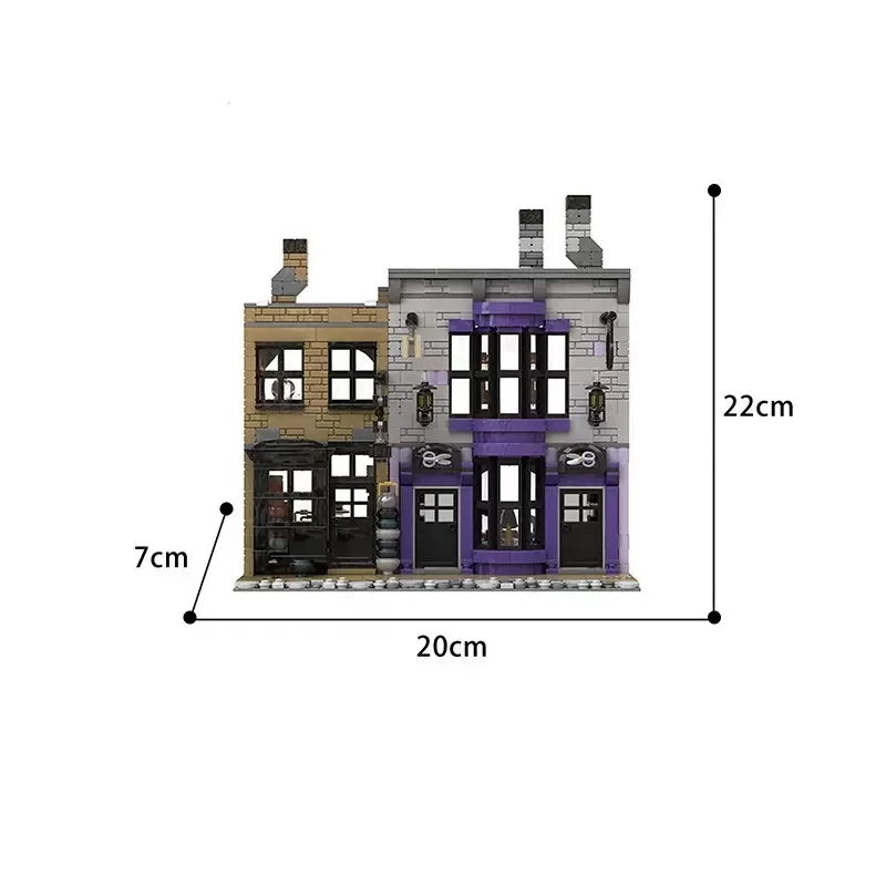 MOC City Street View Madame Malkins modèle blocs de construction potage chaudron Architecture allée maison briques Puzzle jouet enfant cadeaux