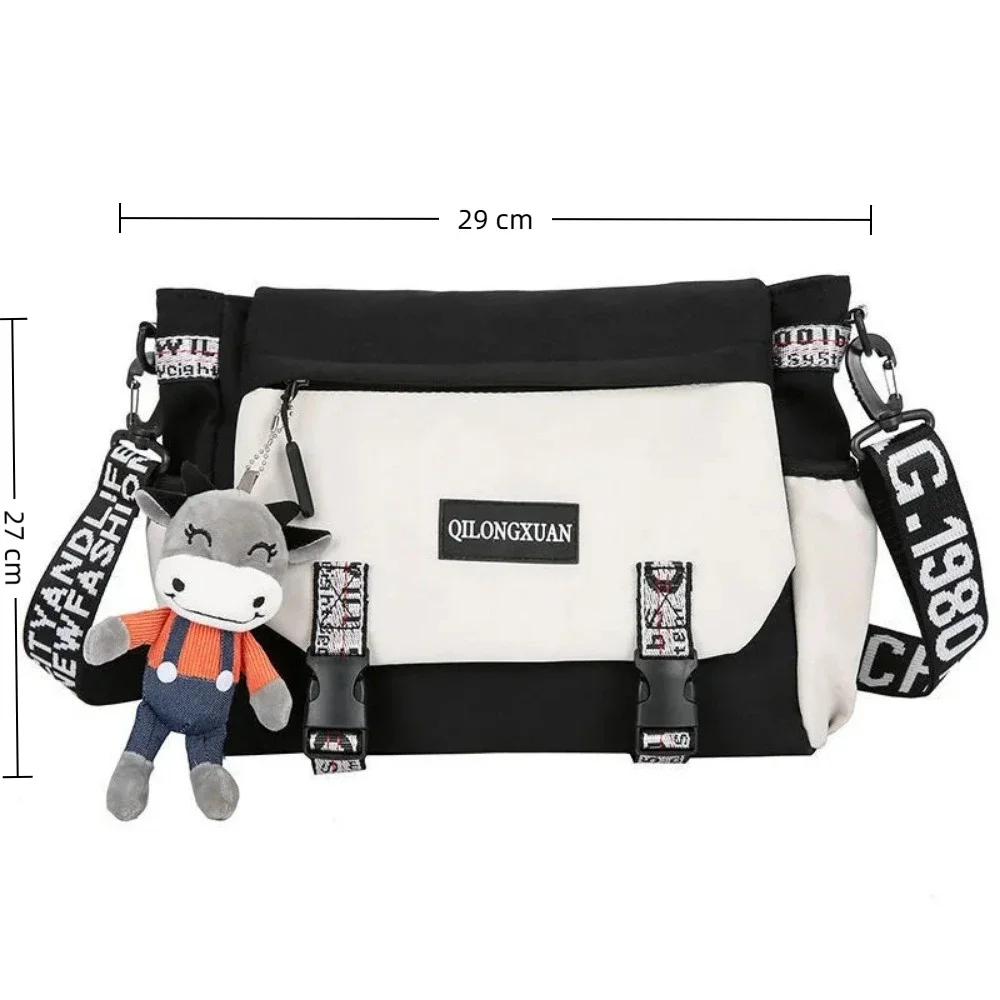 Men Fashion Large Capacity Shoulder Bag Casual Student's Crossbody Backpack Nylon Shoulder Bag Large Capacity Crossbody Bags