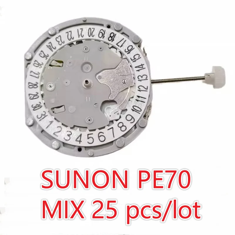 

Часы Sunon PE70 Movement - Китайское производство, трехстрелочные, с хронографом, датой, малой секундной стрелкой, отображением минут и 24-часовым дисплеем.