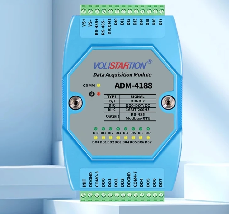 ADM-4188-Interruptor de 8 canales, entrada de 8 canales, salida 8DI/DO, módulo de adquisición 485 modbus ADM-4188