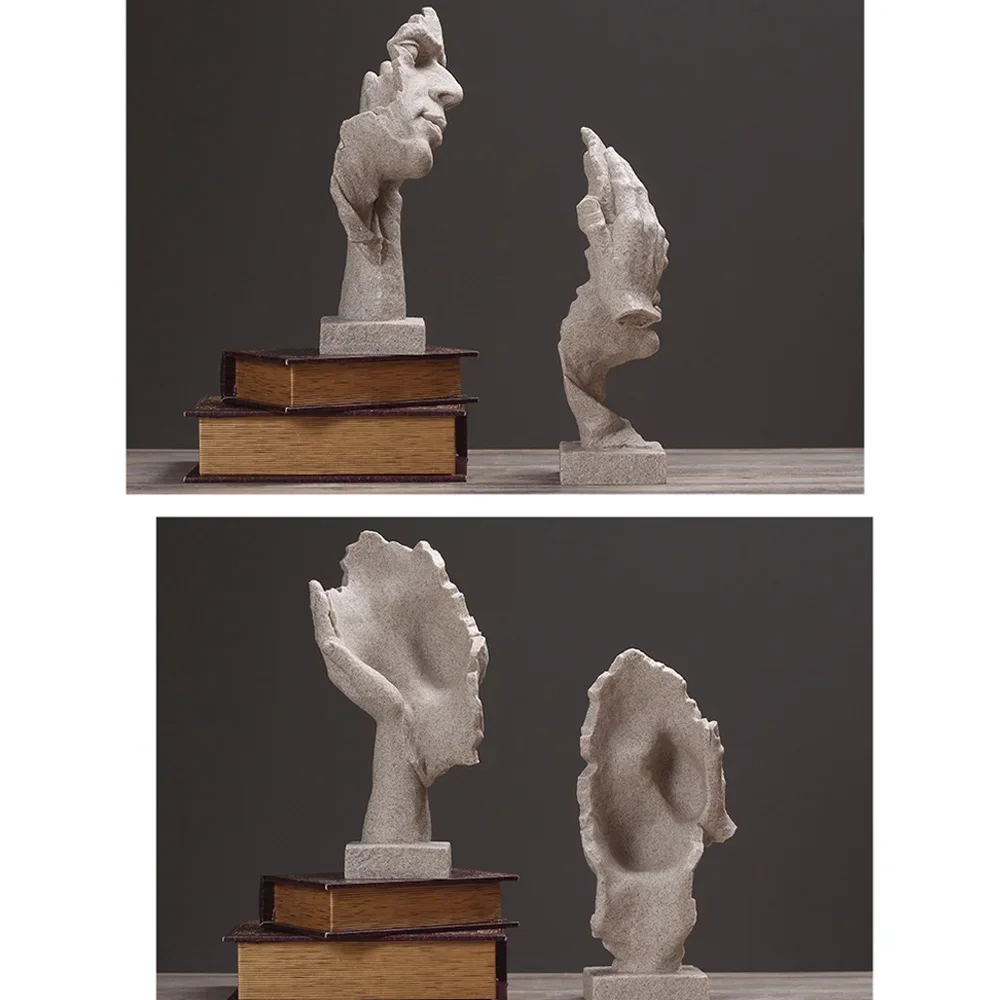 تماثيل المفكر الإبداعي، تمثال شخصيات تجريدية قديمة، لا تستمع، تتحدث، تبدو منحوتة مصغرة، حرفة سطح المكتب المنزلية